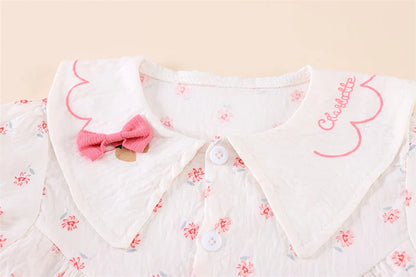Summer Fashion Baby Clothes Suit Children Short Sleeved Flower Shirt Shorts 2Pcs/Sets Kids Girls Clothing Infant Casual Costume
