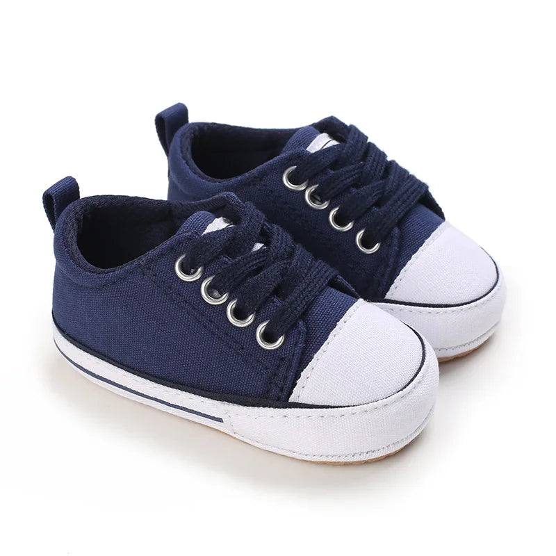 Baby Boys Girls Canvas Shoes Non-slip Rubber Sole Comfortable Soft Unisex Baby Basketball Shoes 0-18M