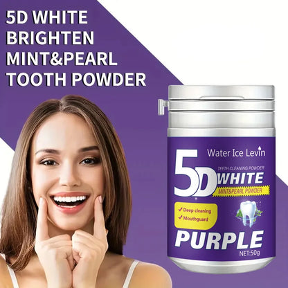 Simple Purple Brightening Powder - Conceals Stains, Non-Allergenic - Enamel-Safe Toothpaste Whitening Powder Suitable for Coffee, Tea, Food, Wine, and Tobacco Stains.