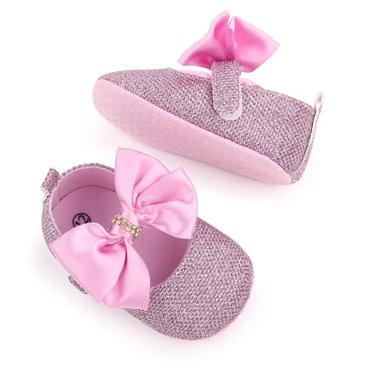 Spring Autumn Beautiful Baby Girl Princess Shoes Soft Soled Butterfly Bowknot Fashion Design Solid Newborn Prewalker Shoes