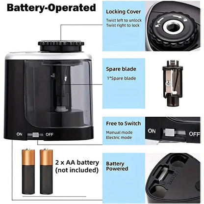 Electric Sharpener Assembly Desktop Automatic Pencil Sharpener Suitable To Pencils (6-8mm) for Students School Office Stationery