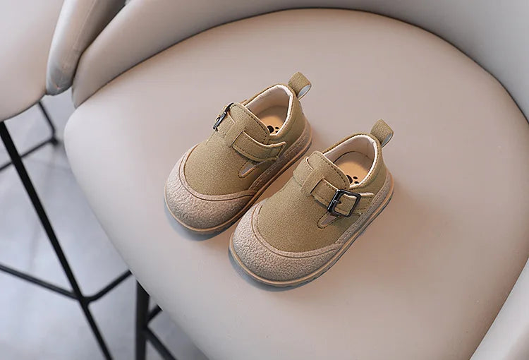 Kids Casual Shoes Round Toe Soft Sole Toddler Shoes Spring Autumn New Non-slip Children Leather Shoe Vintage Baby Walking Shoes