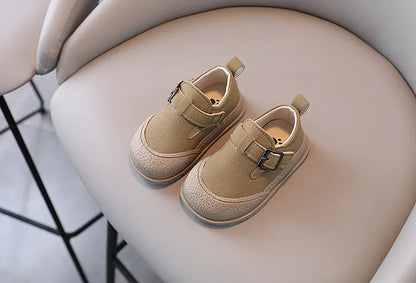 Kids Casual Shoes Round Toe Soft Sole Toddler Shoes Spring Autumn New Non-slip Children Leather Shoe Vintage Baby Walking Shoes