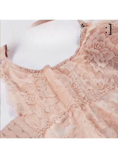 YUQI Lace Minimizer Bra - Big Bust Full Cup | Summer Thin Anti-Slip Beauty Back Lingerie Sexy Comfort No Underwire  Full Cup