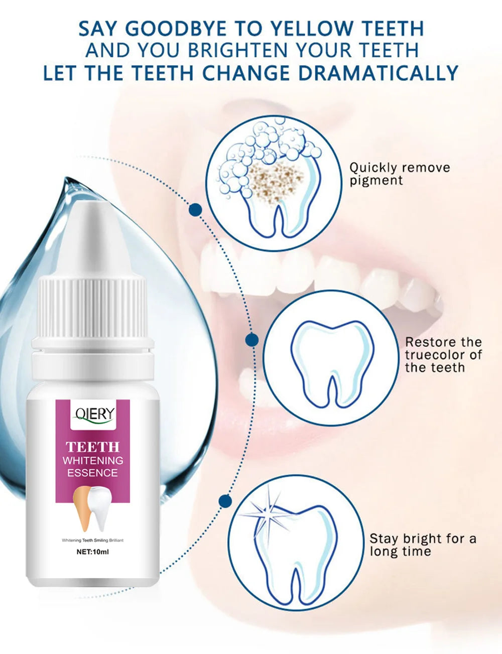 Whitening teeth Remove yellow , black spots, stains,  whitening essence powder, dental instruments, beauty liquid