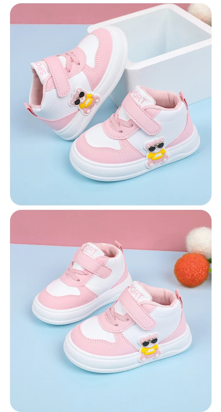 New Baby Girls Sneakers Board Shoes Cartoon Prints Soft Bottom Non-slip Children Casual Walking Shoes Boy Kids Children Shoes