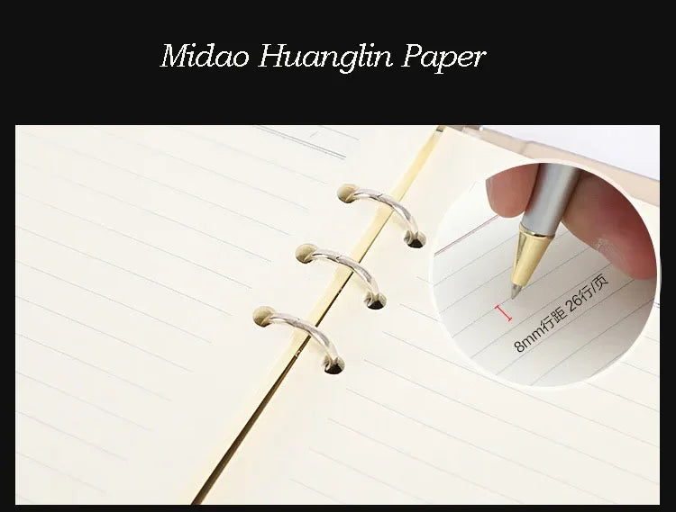 A5 Binder Refillable Planner Faux Leather Notebook Journal with Card Pen Holder Outdoor Journal Planner Agenda DIY Birthday Gift