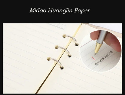 A5 Binder Refillable Planner Faux Leather Notebook Journal with Card Pen Holder Outdoor Journal Planner Agenda DIY Birthday Gift