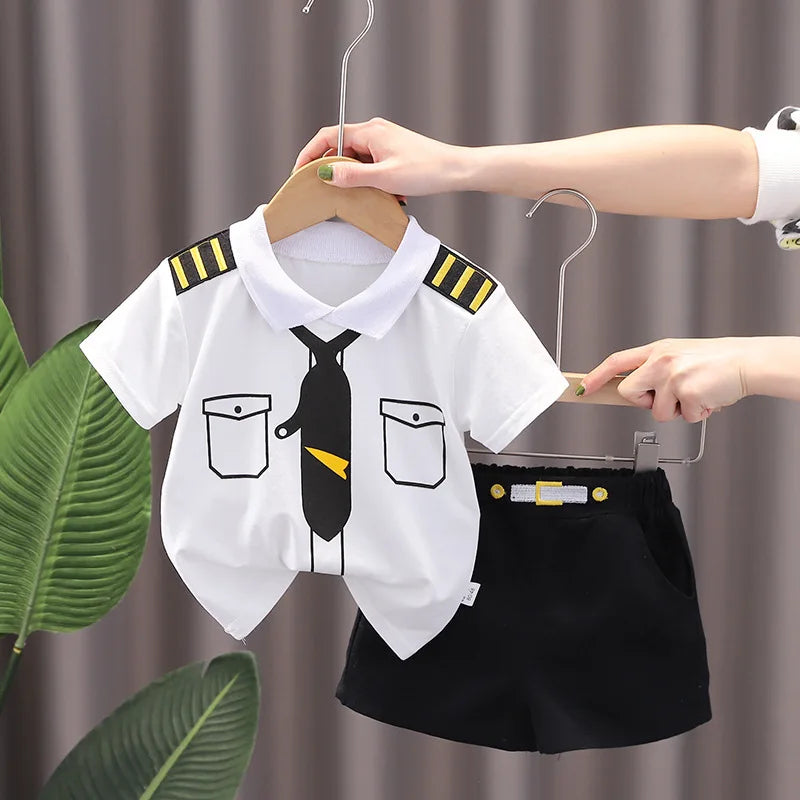 Children Clothing mother Kids Clothes Children's Sets Boys T-shirt Shorts Summer Cotton Short sleeve fashion Suit2PCS