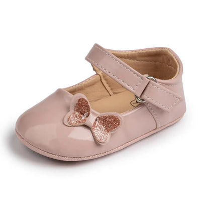 Baby Girl Shoes Newborn PU Leather Bowknot Dress Infants Shoes Rubber Non-Slip Toddler First Walker Baby Shoes Girls