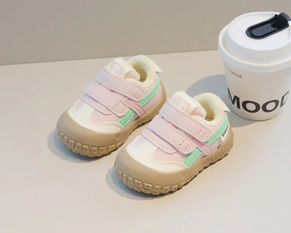 Baby Sneakers Warm Fur Inside Infant Shoes Autumn Winter Little Boys Girls Casual Shoes For Baby Pink, Yellow