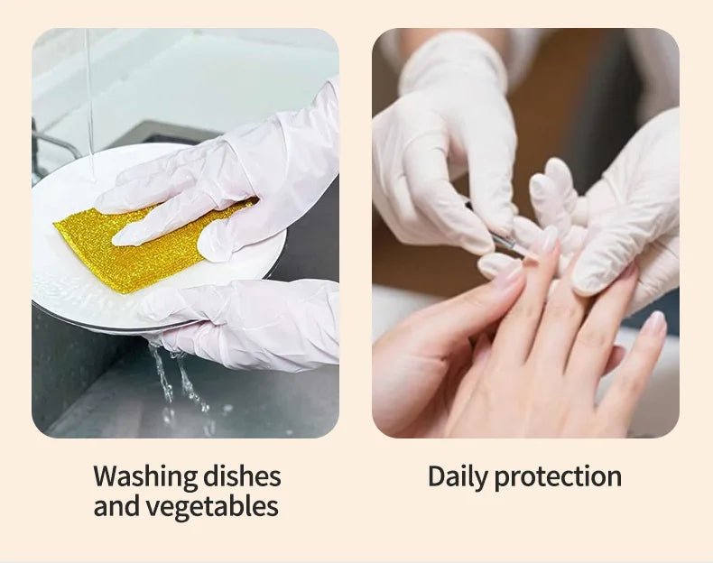 Long Length Nitrile Gloves Disposable Latex Free Powder Free Extended Cuff For Kitchen Cleaning Food Handling Beauty Salon