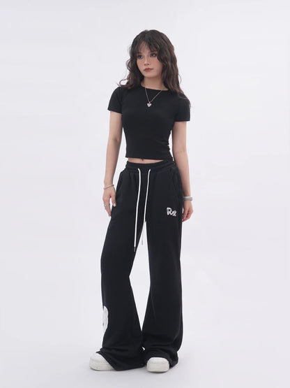 Ele Bal  Embroidery Bla T-irt Sexy Hollow out American Retro Sle ort Sve Street Faion Women's Top