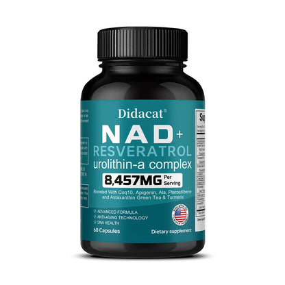 NAD + Resveratrol - Anti-aging, Helps Boost Energy, Promotes Cell and Skin Health, Neuroprotection and Sleep Improvement