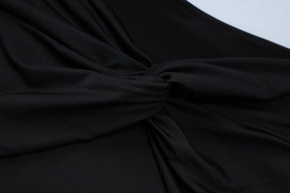 Faionable Pure Color Knot Fold over One oulder ort Crop Top T-irt Street Sle Slim Fit Polyester Summer New Arrival