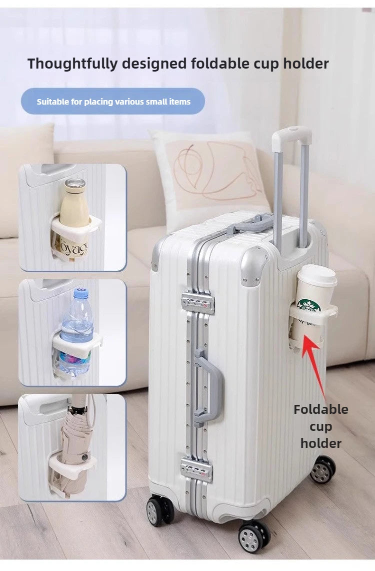 Magnesium Aluminum Alloy Luggage Set, 20" Carry-On & 28" Travel Suitcase with TSA Lock, Lightweight Durable