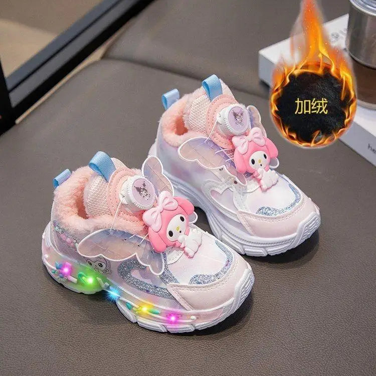 Sanrios Girls Sneakers My Melody Winter New Style Cotton Boots Cartoon Fashion Sports Casual Shoes Kawaii Cute Kids Cotton Shoes
