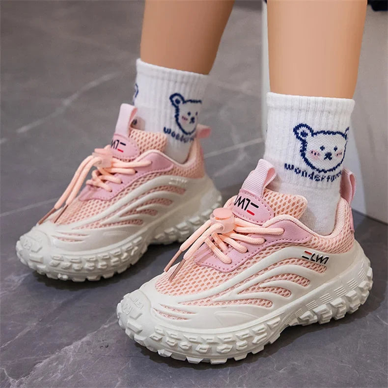 Breathable Mesh Kids Girls And Boys Casual Shoes Rubber Sole Summer Autumn Toddlers Tennis 3-6y
