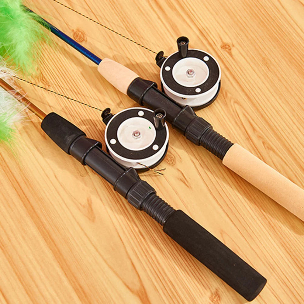 Retractable Cat Teaser Wand Toy Ultra-Long Refills Cat Feather Toys Catnip Fishing Rod Interactive Cat Toys for Indoor Cats