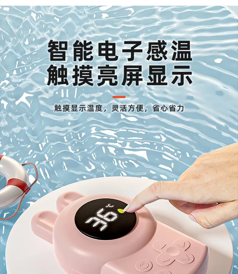 Baby Bath Thermometer Tub Temperature Monitor Hot Cold Water Resistant Temperature Warning Monitor Upgraded Sensor LED Display