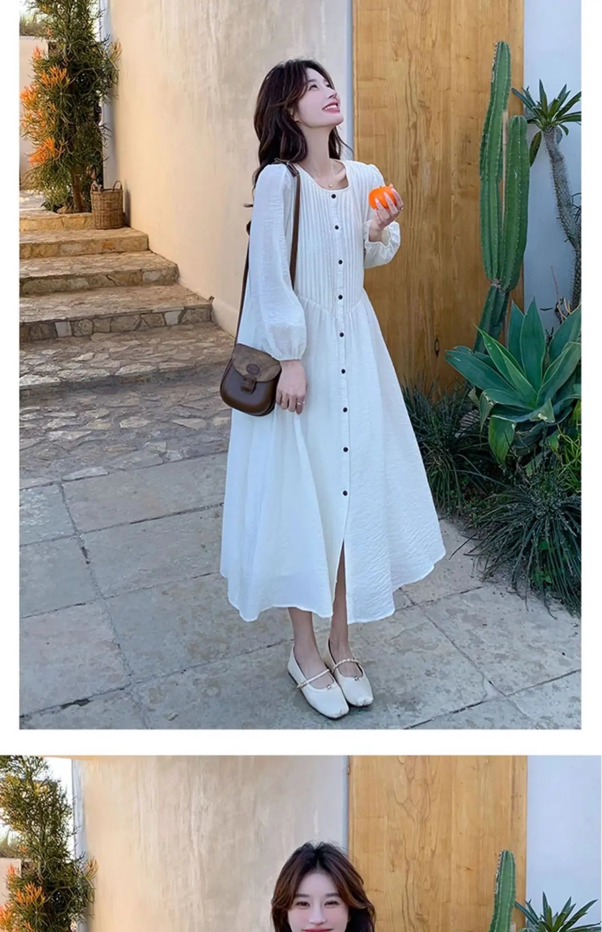 French White Dress for Women in Early Spring New Style Gentle Style Literary Retro Fairy Skirt