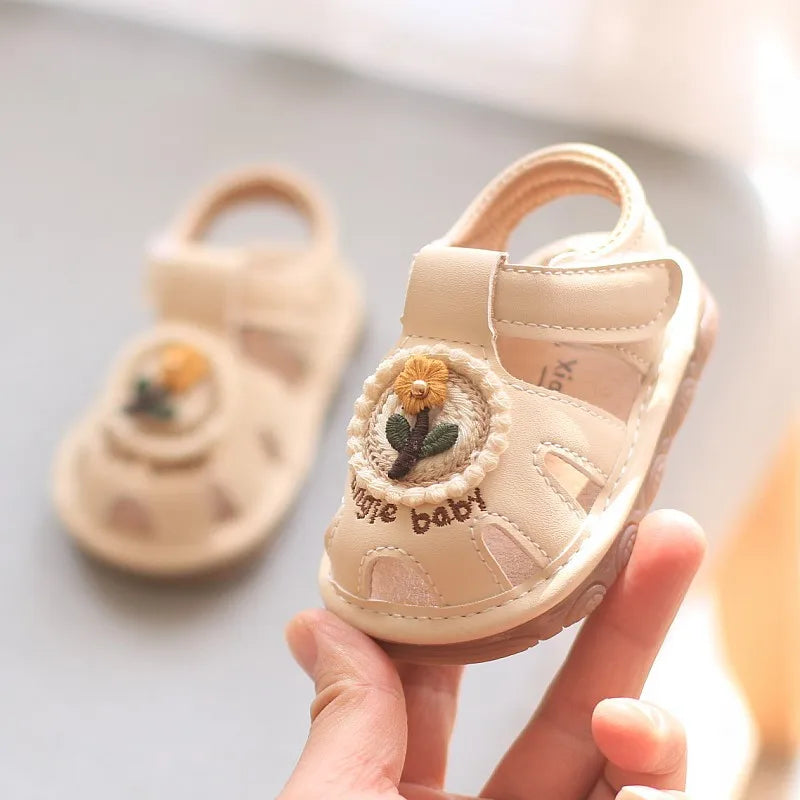 Baby Boys Girls Sandals Summer Baby Wedding Dress Flat Shoes Newborn Crib Shoes First Walkers Prewalkers Shoes