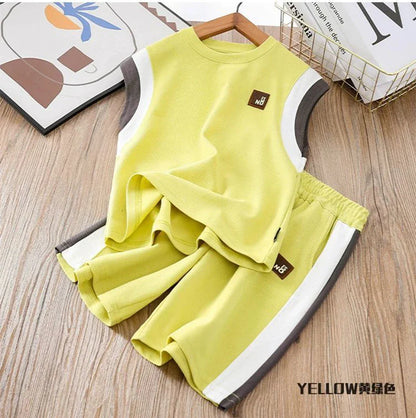 Toddler Kids Sleeveless Vest+Shorts 2PCS/Set Baby Boy Summer Casual Sport Outfit Fashion Children Clothing6-14Y