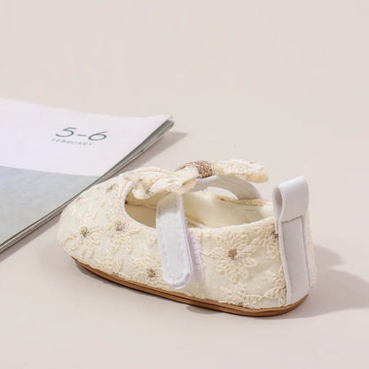 Baby Girl Shoes Cute Sweet Mary Janes Flats Infant First Walkers Spring Autumn Toddler Little Girls Wedding Party Princess Shoes