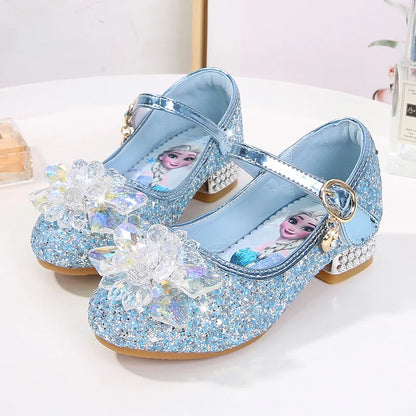Children's Shoes Ice And Snow Romance Princess Elsa Shoes Girl's Fashion Sandals Crystal Princess Shoes
