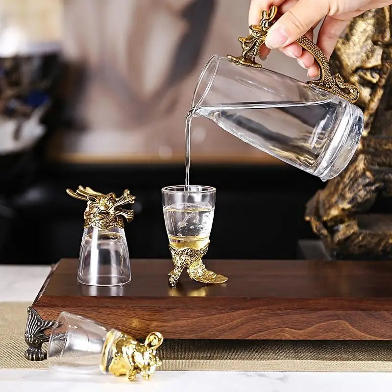 12Pcs/Set Zodiac Liquor Wine Glass Set Household Small Wine Glasses Hip Flasks Imitation Drinkware Exquisite Gift