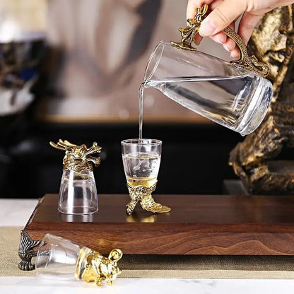 12Pcs/Set Zodiac Liquor Wine Glass Set Household Small Wine Glasses Hip Flasks Imitation Drinkware Exquisite Gift