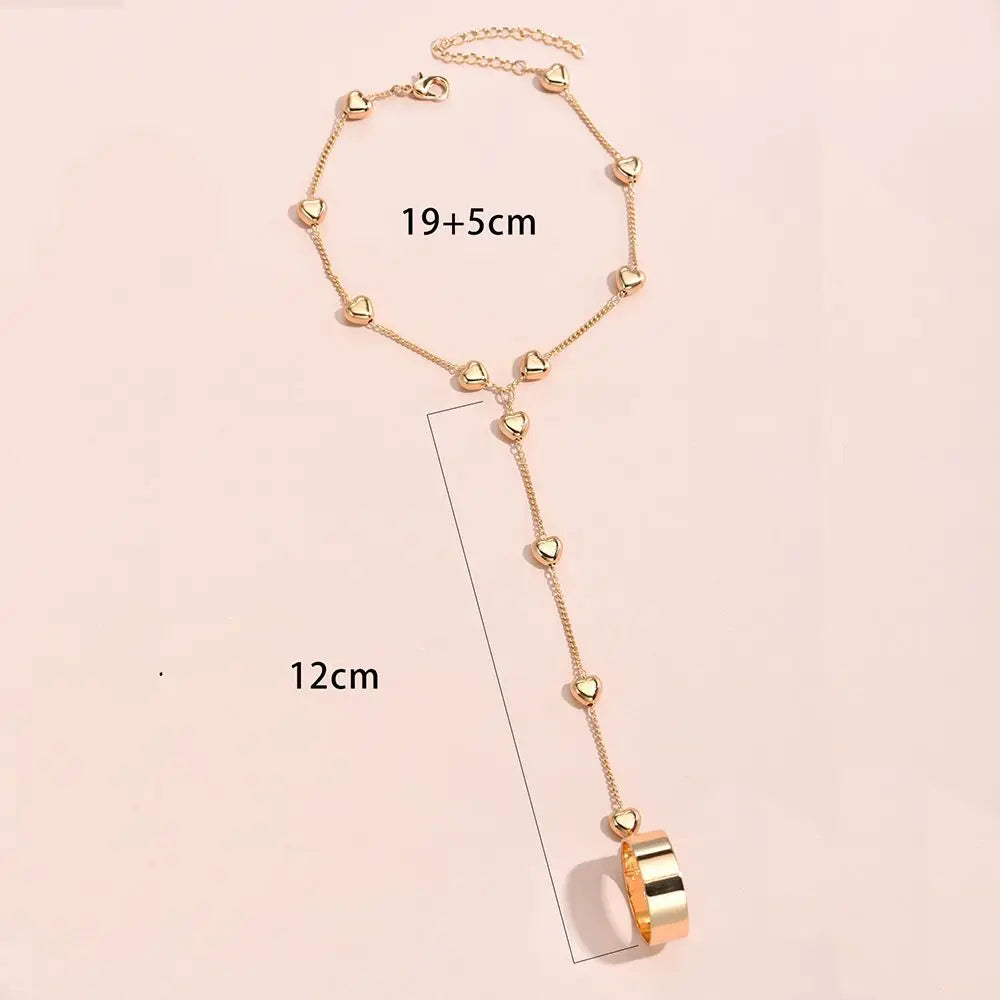 Jewelry for Women Girls Hand Accessories Layered Wrist Chain Finger Ring Bracelet Linked Finger Hand Harness Bangle Slave Chain