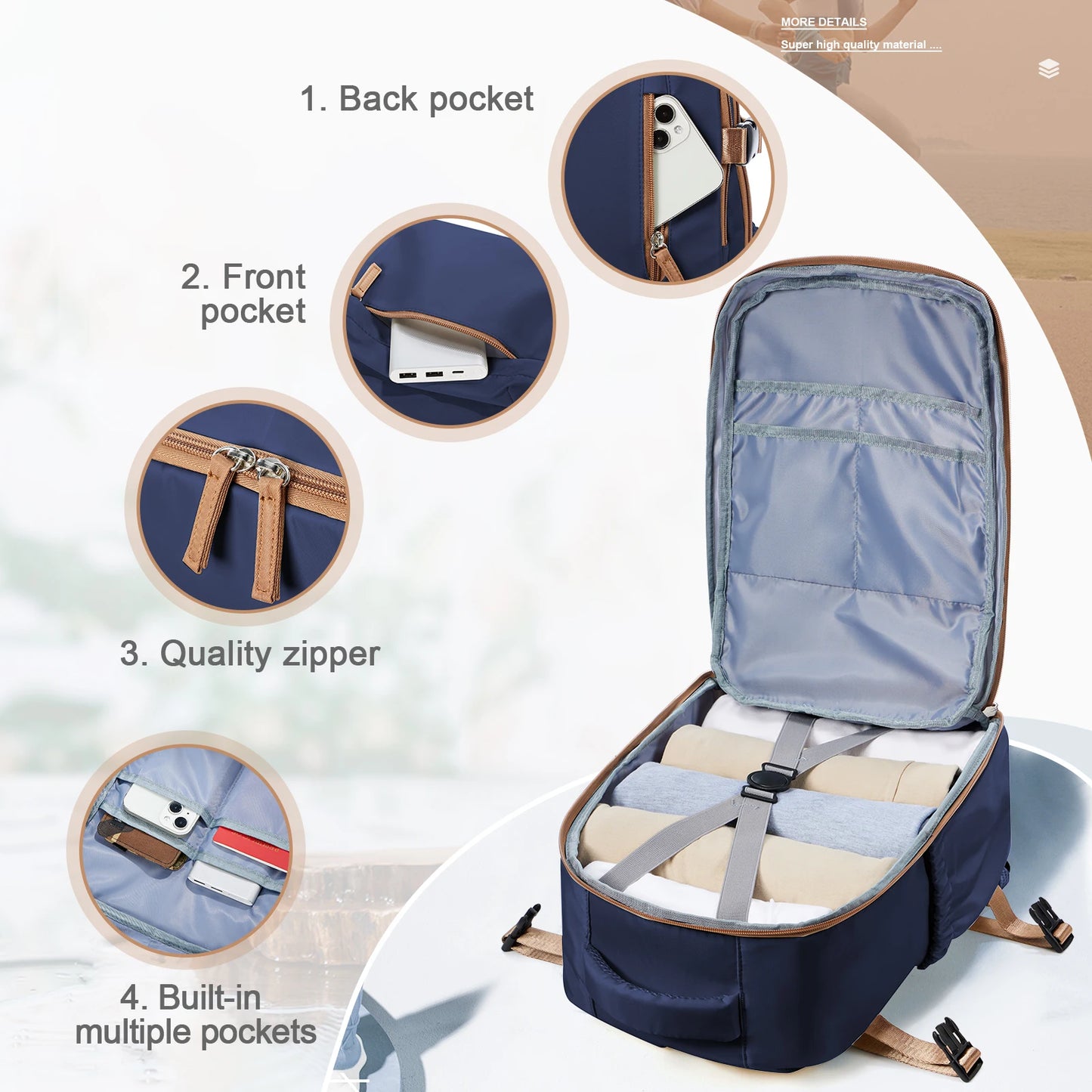 Men Women Hand Luggage Leisure Laptop Backpack mochila para viaje cabina, Airplane Cabin Bag zaino wizzair 40x30x20, Schoolbag