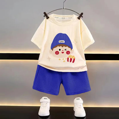Fashion Spotrs Clothing Sets For Children Tracksuit Short Sleeve T-shirts + Shorts 2pcs Suit Kids Baby Clothes Toddler Costume