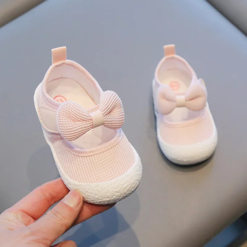 Kids Shoes  Baby Girl Walking Shoes with Breathable and Non Slip Mesh Bow Princess Shoes with Non Slip Soft Soles