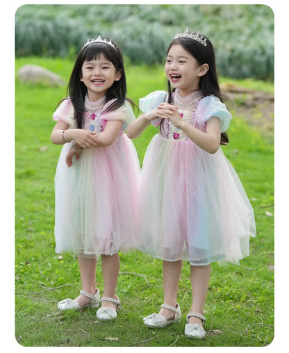 Brand Princess Shoe 2025 Summer New Sandals for Girls Kid Crystal Shoe Women Heels Gift Party Dresses for Girl Women's Sandals
