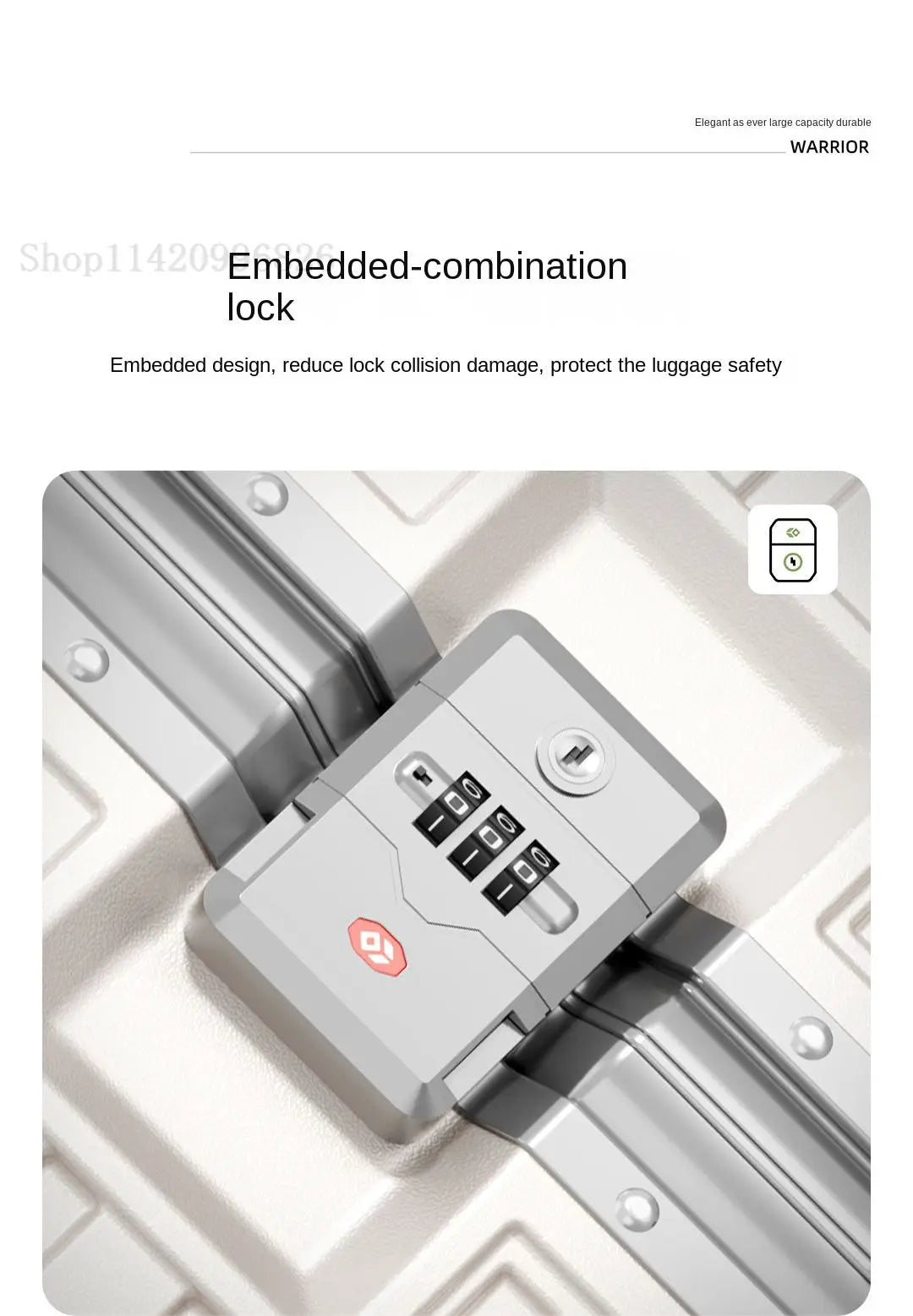 Luggage Unisex 20-inch Carry-On Suitcase 29-inch Large Capacity Aluminum Frame Travel Password Suitcase with Smooth wheels