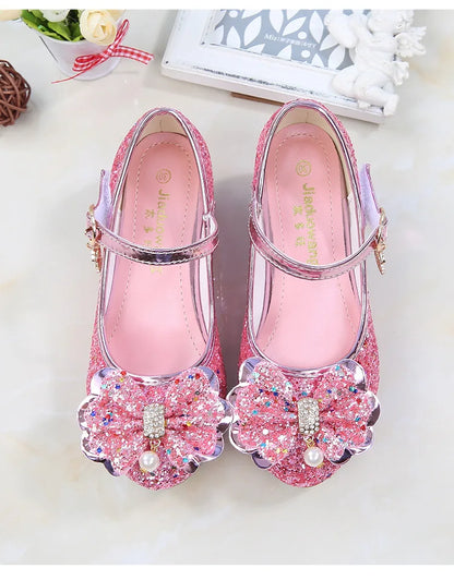 Children's Shoes  Princess Shoes Girl's Fashion Sandals Crystal Princess Shoes Blue Pink Silver