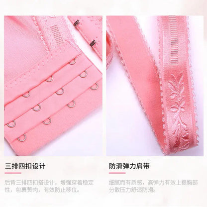 8CM Thickened Lace Push Up Bra Wire-Free for C/D Cup Ultra Soft Lift Bralette with Adjustable Straps, Plunge No Underwire Bra