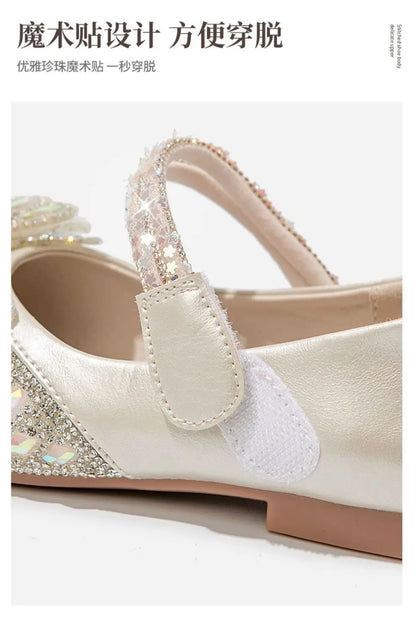 Fashion Girls' Leather Shoes Simple Child Shoe Soft Soled Girls Casual Shoes Anti Slip Kids Leather Shoe