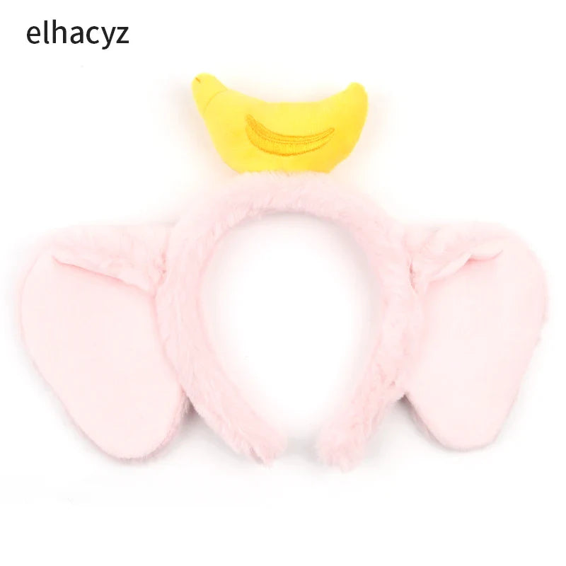 Mickey Mouse Disney Fashion Women Bow Bear Ear Plush Hair Band Cartoon Headband Female Sweet Cute Girls Hairband Hair Accessorie