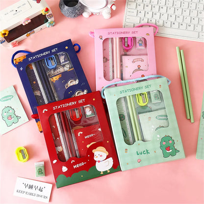 5/6pcs Stationery Sets Boys Girls Kids Learning Gift Box Pencil Notebook Ruler Eraser Set School Students Teacher Reward Gift