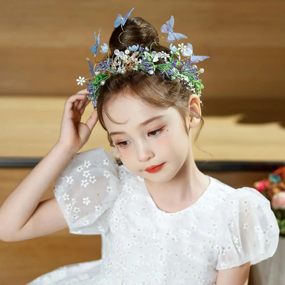 Creative Forest Garland Headdress Butterfly Floral Crown Wedding Head Princess Headband
