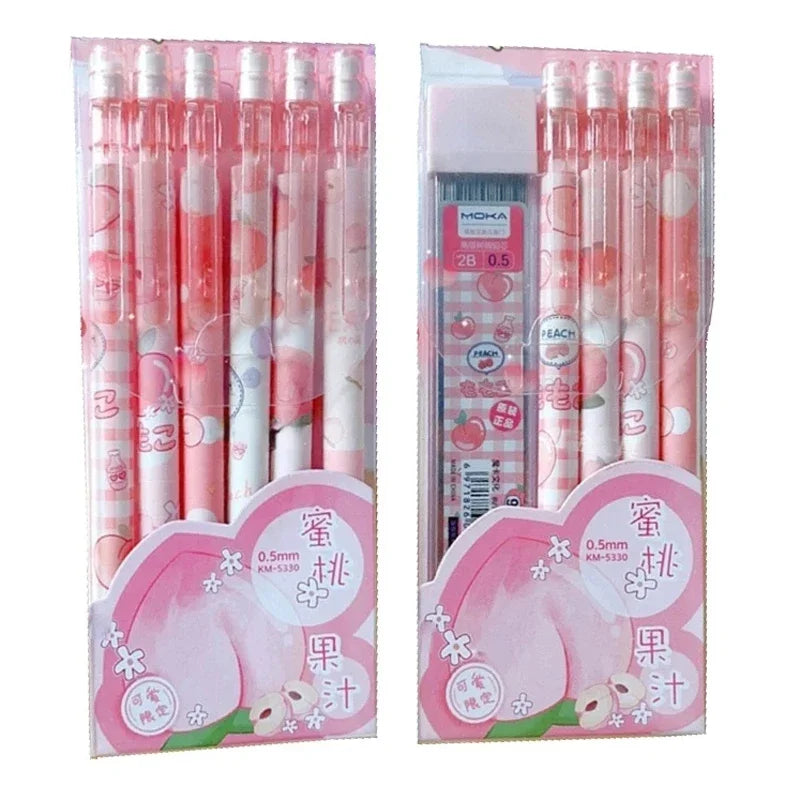 Kawaii Mechanical Pencil set 0.5/0.7mm 2B Refill Cute Cartoon Automatic Pencils School Office Supplies Child Gift Statione