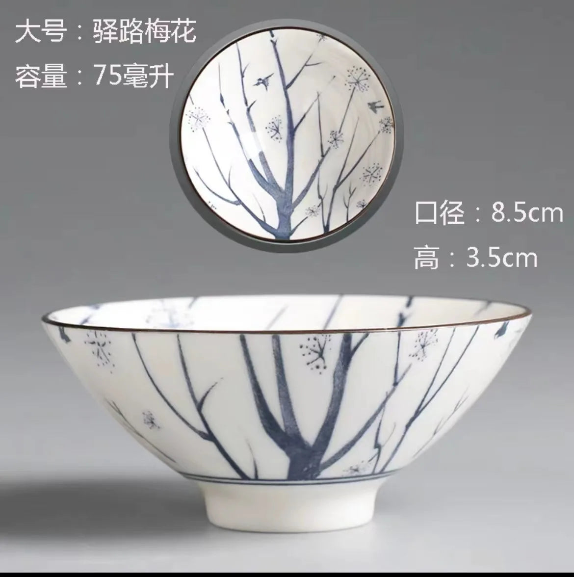 Blue and White Porcelain Cone Teacup Anti Scaling Hand-painted Tasting Tea Bowl Travel Meditation Cup Chinese Tea Set 70ml