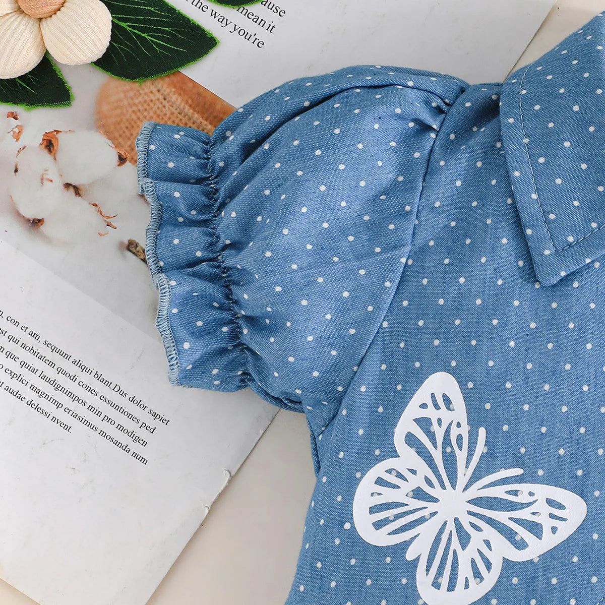 1-4Y Fashion Children Kids Girl 2Pcs Spring Outfit Butterfly Print Short Sleeve Tops+Suspender dress Set Outfit Kid Girl Clothes