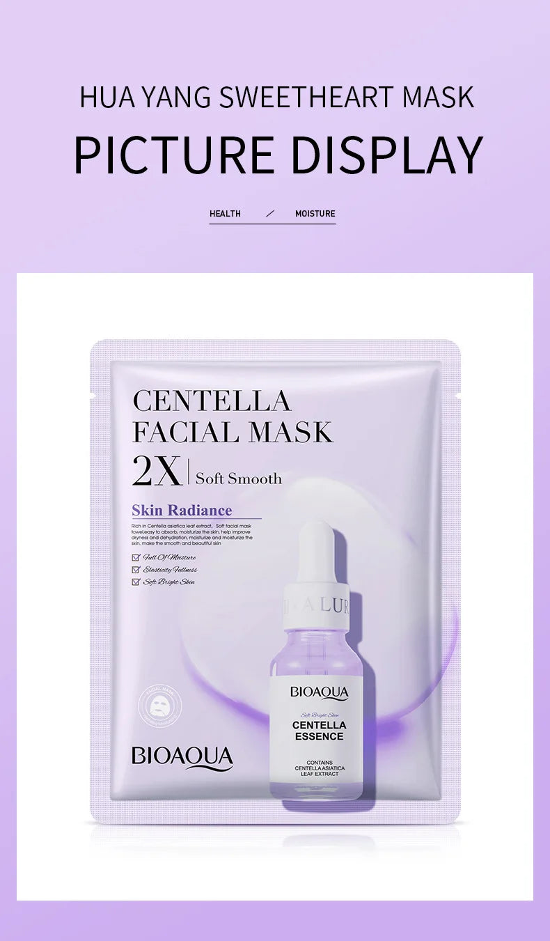 BIOAQUA Centella Collagen Face Mask Moisturizing Refreshing Sheet Masks Hyaluronic Acid Facial Mask Skin Care Products
