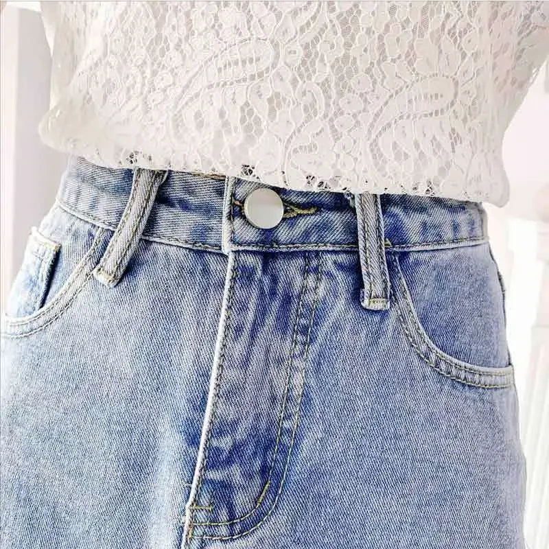 Short 2 Pieces Sets for Women Commuting Skirt White Mature Denim Sleeve Woman Outfit Blue Mini Kawaii Summer Fashion 2025 Full