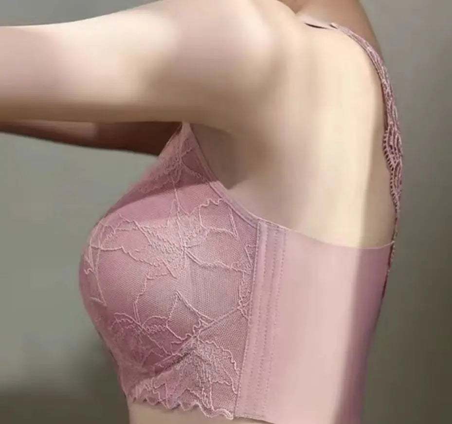 Front Button Type Gathering Anti-Sagging Beautiful Back Bra Big Breasts Look Small Pluss Size 100kg Receiving Breasts Underwear