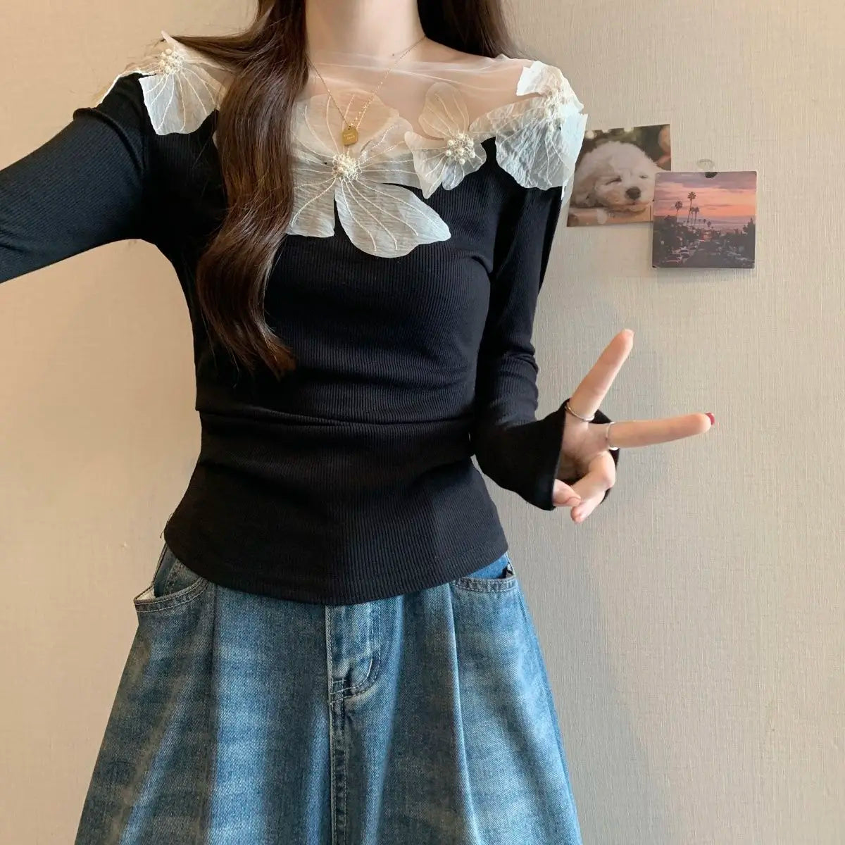 Sexy Patchwork Slim T Shirts Spring Autumn New Long Sleeve Off Shoulder Solid Temperament Tops High Street Fashion Women Clothes